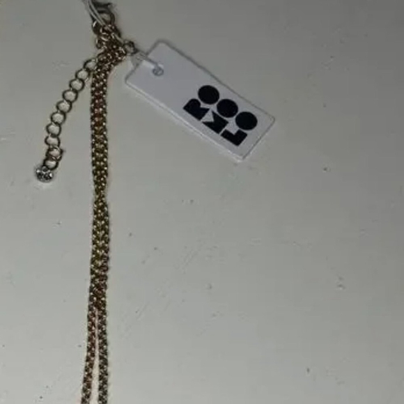 Romolo Layered Gold Necklace Silver Hammered Oval Pendants - Picture 3 of 7